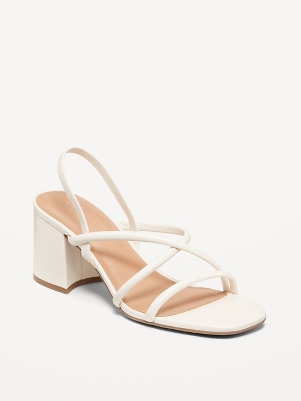 Old Navy Women's Cream Strappy Block Heel Sandals